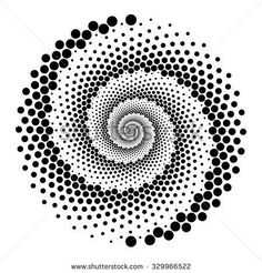 an abstract black and white background with circles in the center, on a white background