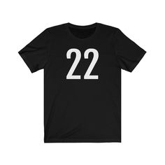 Black T-Shirt Numbered T Shirt with Number On Them for Numerological Black Tshirt Outfit 22 Petrova Designs Black Short Sleeve Top With Number Print, Black Number Print Crew Neck T-shirt, Black Crew Neck T-shirt With Number Print, Casual Black Top With Number Print, Black Graphic Tee With Number Print, Black Tshirt Outfit, Number 21, 21 Shirt, Number 22