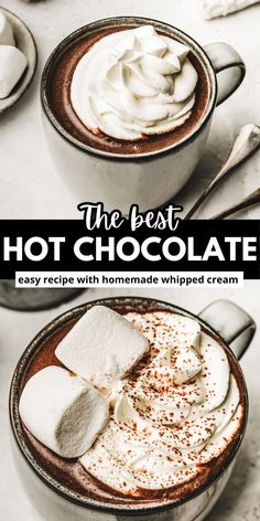 the best hot chocolate recipe with homemade whipped cream