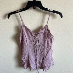 Final Sale Xs Never Worn Only Washed Casual Purple Summer Tops, Casual Purple Summer Blouse, Casual Purple Blouse For Summer, Purple V-neck Top For Vacation, Feminine Purple Cotton Blouse, Lavender Summer Vacation Top, Trendy Lavender Tops For Beach, Casual Purple V-neck Blouse, Trendy Purple Cami Tank Top