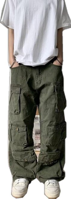 Y2K Cargo Pants Multi-pocket Overalls Men Harajuku Casual Women Baggy Trousers Oversize Straight Mopping Pants Spring Autumn New - N905-BLUE / Asian Size M