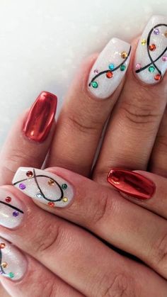 These Christmas Nails Nail Art Ideas – Get Ready to Shine! 💅. Get festive with these stunning Christmas Nails Nail Art ideas that will make your nails the talk of every holiday party! From elegant Christmas Gel Nails to chic Christmas Nails Acrylic, there\'s a look for everyone. 🎅✨ Want something fun and easy? Try Cute Christmas Nails or go with Christmas Nails Easy for a quick, stylish look. Bring on the Festival Nails and show off Her Nails with confidence. If you’re in a rush, Stick On Nai... Accent Nail Art