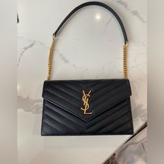 Ysl Wallet On A Chain In A Great Condition Ysl Crossbody, Bags Ysl, Ysl Wallet, Saint Laurent Bags, Yves Saint Laurent Bags, Crossbody Wallet, Yves Saint Laurent, Saint Laurent, Bag Lady