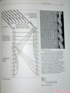 an open book with instructions on how to knit and crochet the pattern is shown