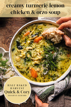 'Tis the season for comfort food cooking. This Creamy Turmeric Lemon Chicken & Orzo Soup is guaranteed to warm your soul. You'll find it and 120+ delicious, comfort food recipes—that take no time at all—in HALF BAKED HARVEST: QUICK & COZY, from the # 1 New York Times bestselling author of Half Baked Harvest Every Day.