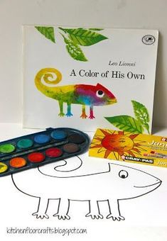 a coloring book and an art kit on a white surface with the title'a color of his own '