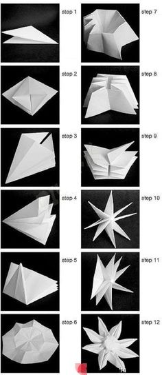 the steps to make an origami bird with instructions for each step and how to fold it