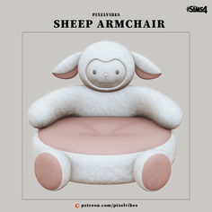 a sheep shaped chair with its eyes closed