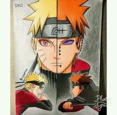 a drawing of naruto and his brother