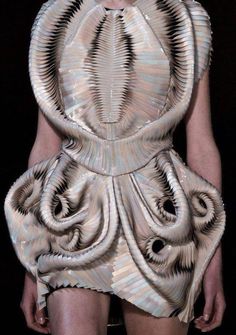 the back of a woman's dress with an intricate design on it