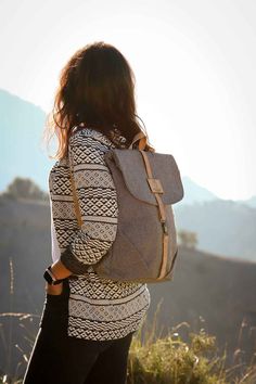 "Are you looking for a christmas gift for women? This sustainable backpack boho is a nice option for a eco christmas. This rucksack is made with recycled canvasfrom Valencia, Spain. Its capacity is for a 13\" laptop. Its shape, with the flap and the folds, gives it a very feminine appearance without losing a boho style. Definitely this boho backpack is sustainable and vegan and designed to accompany you in your everyday life and give a different touch in your look! Well made by me with attention Eco-friendly Canvas Backpack For Travel, Canvas Backpack Purse, Eco Friendly Backpack, Sustainable Backpack, Convertible Tote Bag, Boho Backpack, Backpack Outfit, Canvas Rucksack, Christmas Gift For Women