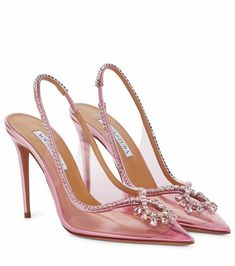 Pink Bridal Shoes, Chain Sandals, Pointed High Heels, Hip Hop Fashion 90s, Elegant High Heels, Rhinestone Fashion, Stiletto Shoes, Chain Fashion, Clear Heels