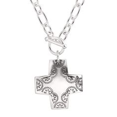 A Silpada classic! The Cross Pendant features a pretty stamped cross at the base of the chain for those days when you need a break from the norm. Pendant measures 1 1/2 by 1 1/2 inches, with a total length of 17 inches, and features a toggle clasp. Pendant measures 1 13/16 by inches. Silpada Jewelry Cross Necklace, Silver Jewelry Diy, Sterling Silver Cross Pendant, Silver Cross Pendant, Silpada Jewelry, Versatile Jewelry, Need A Break, Sterling Silver Cross, Cross Pendant Necklace