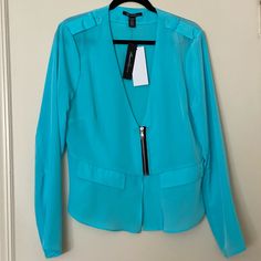 This Is A Beautiful Cyan Blue Colored Blazer. It Is Very Light Weight And Classy Looking. Size Xl Blue V-neck Spring Outerwear, Blue V-neck Outerwear For Spring, Blue V-neck Outerwear For Work, Cyan Blue, Colored Blazer, Kenneth Cole, Blazer Suit, Suit Jacket, Color Blue