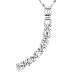 Royal 14K White Gold Diamond Pendant - Timeless Elegance and Sparkling Beauty Luxury Baguette Diamond Evening Jewelry, Baguette Diamonds, Royal Jewelry, Baguette Diamond, White Gold Diamonds, Diamond Pendant, Evening Wear, Gold Diamond, Timeless Elegance