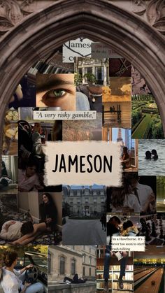 a collage of photos with the name jamesonn in it's center surrounded by other images