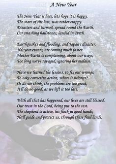 a poem written in front of a cityscape with the words 2012 a new year