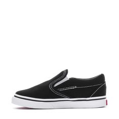 Treat your itty-bitty to a pair of the Vans Classic Slip-On shoes. These Classic Slip-on sneakers feature a padded collar and cushioned outsole, so your little one stays comfortable while they're taking on the world. No hassle laces, plus a comfortable slip-on shoe, equals a delighted babe. Durable canvas upper. Slip-on style with elastic side accents. Padded collar and outsole for cushioning. Vans Slip-resistant Round Toe Sneakers, Vans Slip-resistant Sneakers, Slip-resistant Vans Sneakers With Round Toe, Non-slip Slip-on Skate Shoes For Streetwear, Casual Non-slip Sneakers For Skateboarding, Vans Sporty Slip-resistant Sneakers, Sporty Vans Sneakers With Slip-resistant Sole, Sporty Slip-resistant Vans Sneakers, Sporty Non-slip Sneakers For Skateboarding