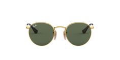 223/71 - Gold - Dark Green Round Ray Bans, Ray Ban Wayfarer, Nose Shapes, Sunglass Hut, Kids Sunglasses, Sunglasses & Glasses, Unisex Sunglasses, Ray Ban, Round Sunglasses