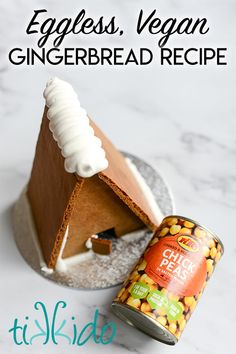 an eggless, vegan gingerbread recipe in a can