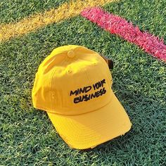 Nwt- Field Grade "Mind Your Bu$Ine$$" Distressed Dad Hat Yellow Cotton Dad Hat, Yellow Cotton Dad Hat, One Size Fits Most, Trendy Yellow Snapback Hat, Trendy Yellow Hat For Streetwear, Trendy Yellow Hat One Size Fits Most, Trendy Yellow Hat, Trendy Yellow Streetwear Hat, Yellow Snapback Dad Hat For Spring, Trendy Yellow Baseball Cap For Summer