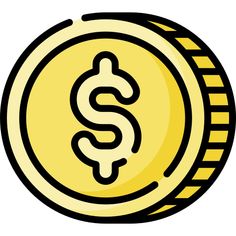 a gold coin with a dollar sign on it