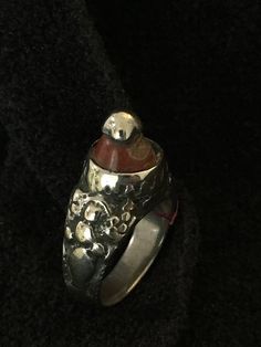 "Ring ~ Yemeni tribal jewelry: a tale of silver treasures from Yemen Tribal silver rings from Yemen. Jewish craftsmanship, approximately 70-100 years old. Talismanic, often worn by Yemeni brides on their left thumb for protection. Silver / With Glass Bead Dome Tall: 5/8\" Ring Width: 3/8\" x 3/8\" Ring Size: 7 You deserve to know about my fabulous Treasure chest Modern Tribal Jewelry, Statement Piece Jewelry, Art to Wear Jewelry, Fantastic Fine Leather Beaded Handbags, an array of treasures for Antique Hand Forged Rings For Ceremonial Occasions, Antique Hand Forged Ceremonial Rings, Vintage Oxidized Open Ring Jewelry, Vintage Jewelry With Oxidized Finish Open Ring, Vintage Open Ring Jewelry With Oxidized Finish, Traditional Carved Rings For Ceremonial Occasions, Traditional Carved Ceremonial Rings, Antique Handmade Silver Rings, Antique Handmade Rings In Antique Silver