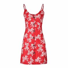 FREE SHIPPING 2018 Button Front Dress Streetwear JKP915 V-neck Sleeveless Dress With Button Closure For Summer, Sleeveless V-neck Dress With Buttons For Beach, Sleeveless Beach Dress With Button Closure, Sleeveless Beach Sundress With Button Closure, Sleeveless V-neck Dress With Buttons For Summer, Sleeveless V-neck Dress With Button Closure For Spring, Cotton Sleeveless Buttoned Dress For The Beach, Summer Beach Sleeveless Dress With Buttons, Sleeveless Dress With Buttons For Vacation