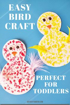 paper plate crafts for toddlers with the title easy bird craft perfect for toddlers