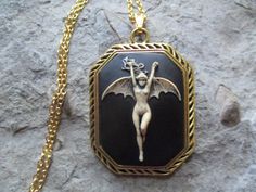 Dark Devil, Bat Woman, Palaye Royale, Victorian Goth, Bronze Necklace, Aesthetic Collage, Silver Gold, Jewelry Necklace Pendant, Bat