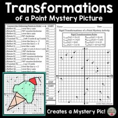 a poster with the words,'transformationss of a point mystery picture '