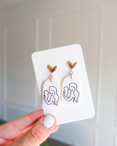 Mama & Baby Earrings | Hypoallergenic | Polymer Clay | Lightweight Earring Clay, Earrings Hypoallergenic, Baby Earrings, Cute Clay, Jan 20, Baby Mama, Polymer Clay Jewelry, Clay Jewelry, Clay Earrings