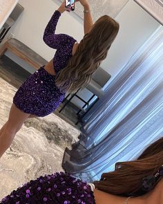 Dark Purple Sequin Dress Short, Deep Purple Hoco Dress, Purple Homecoming Dress Short, Lavender Hoco Dress, Dark Purple Hoco Dress, Dark Purple Homecoming Dress, Purple Hoco Dress, Hoco Outfits, Purple Hoco Dresses