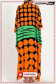 Green Casual Print Patchwork O Neck Long Dress Dresses Casual Long Patchwork Dress, Casual Long Dress With Patchwork, Green Patchwork Maxi Dress, Patchwork Beach Dresses For Fall, Beach Patchwork Dress For Fall, Patchwork Dress For Beach In Fall, Casual Patchwork Maxi Dress For Party, Green Long Patchwork Dress, Orange Patchwork V-neck Dress