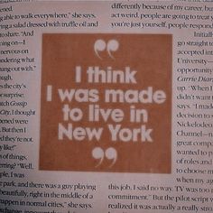 a newspaper article with an ad for new york written in white on the front page