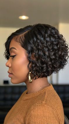 Short Haircuts for Black Women Natural Bob Cut Black Women, Bob Style Haircuts, Shaved Design, Curly Cut, Sophisticated Hairstyles, Woman Hairstyles, Stylish Short Haircuts