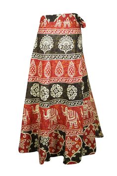 This hippie-style maxi skirt is the perfect mix of relaxed comfort and cool style. Made from 100% cotton, it is lightweight and breathable, perfect for a warm summer day. The rich brown and red colors give it an eye-catching appearance, and the one-size-fit-all design is a great fit for most body types. This Maxi Cotton Wrap Skirt is a unique and stylish way to make a statement. Handmade in handloom cotton, it's a one-size-fits-all, earth-friendly option that's perfect for barbecues, beach walks Red Hippie Skirt For Summer, Relaxed Red Maxi Skirt For Beach, Flowy Cotton Ankle-length Maxi Skirt, Red Flared Maxi Skirt For The Beach, Red Flared Maxi Skirt For Beach, Red Flowy Maxi Skirt For Festival, Traditional Cotton Maxi Skirt For Beach, Red Bohemian Maxi Skirt, Bohemian Flowy Red Maxi Skirt