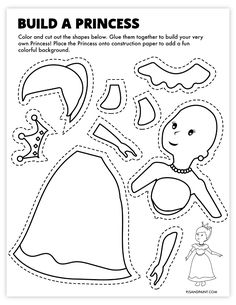 the princess cut out from paper with instructions to make it