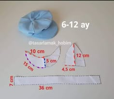 the sewing pattern shows how to sew an untied hat with a bow