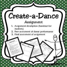 a poster with the words, create - a - dance assignment and instructions for students