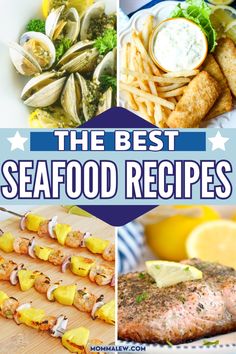 the best seafood recipes to cook in your kitchen or dining room, including grilled fish, shrimp and mussels