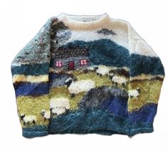 Sheep Sweater, Cottage Farm, Hand Knit Sweater, Vintage Knitwear, Knitted Jumper, Sweater Pattern, Knitting Inspiration, Look Cool, Sleeve Sweater