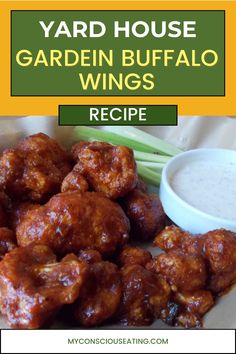 Buffalo Wings on a plate on a wooden table