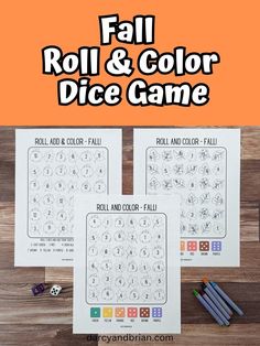 fall roll and color dice game for kids