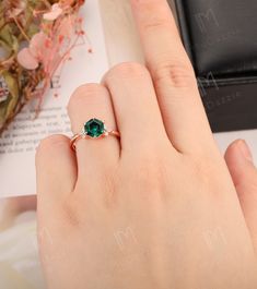 Rose Gold Emerald Ring, Green Engagement Rings, Antique Emerald Ring, Emerald Engagement Ring Green, Dainty Engagement Rings, Emerald Wedding Rings, Sapphire Wedding Rings, Emerald Ring Gold, Engagement Ring Prices