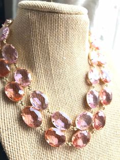 SALE Light pink necklace, pink sapphire necklace, pink statement necklace, rhinestone necklace, Georgian jewelry, Edwardian necklace. by SacredCake on Etsy https://www.etsy.com/listing/259280838/sale-light-pink-necklace-pink-sapphire Pink Round Necklace For Party, Pink Rhinestone Jeweled Necklace For Parties, Elegant Pink Crystal Necklace For Party, Elegant Round Pink Crystal Necklace, Pink Oval Feminine Jewelry, Feminine Oval Pink Jewelry, Feminine Pink Oval Jewelry, Elegant Pink Rhinestone Necklace With Jewels, Elegant Pink Faceted Crystal Necklace