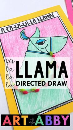 an art project for kids with the words llama directed draw on top of it