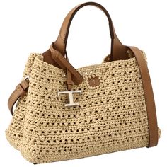 Tod's Raffia Micro T Timeless Tote Bag Beige Brown Vertical 17cm Beside 24cm Gusset 14cm Handle 21cm Strap 94-114cm (Interval: 5cm) Designer Tan Bag With Braided Handles, Designer Tan Bags With Braided Handles, Tan Top Handle Bag With Braided Handles, Luxury Natural Crochet Bag For Shopping, Tan Shoulder Bag With Braided Handles For Shopping, Luxury Tan Shoulder Bag With Braided Handles, Elegant Tan Bags With Braided Handles, Tan Shoulder Bag With Braided Top Handle, Tan Shoulder Bag With Top Handle And Braided Handles