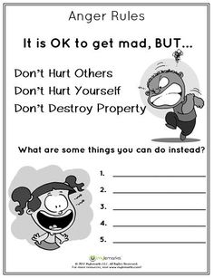 an angry rules worksheet for kids