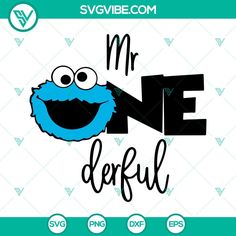 the sesame character is in front of a white background with black lettering that says, mr one